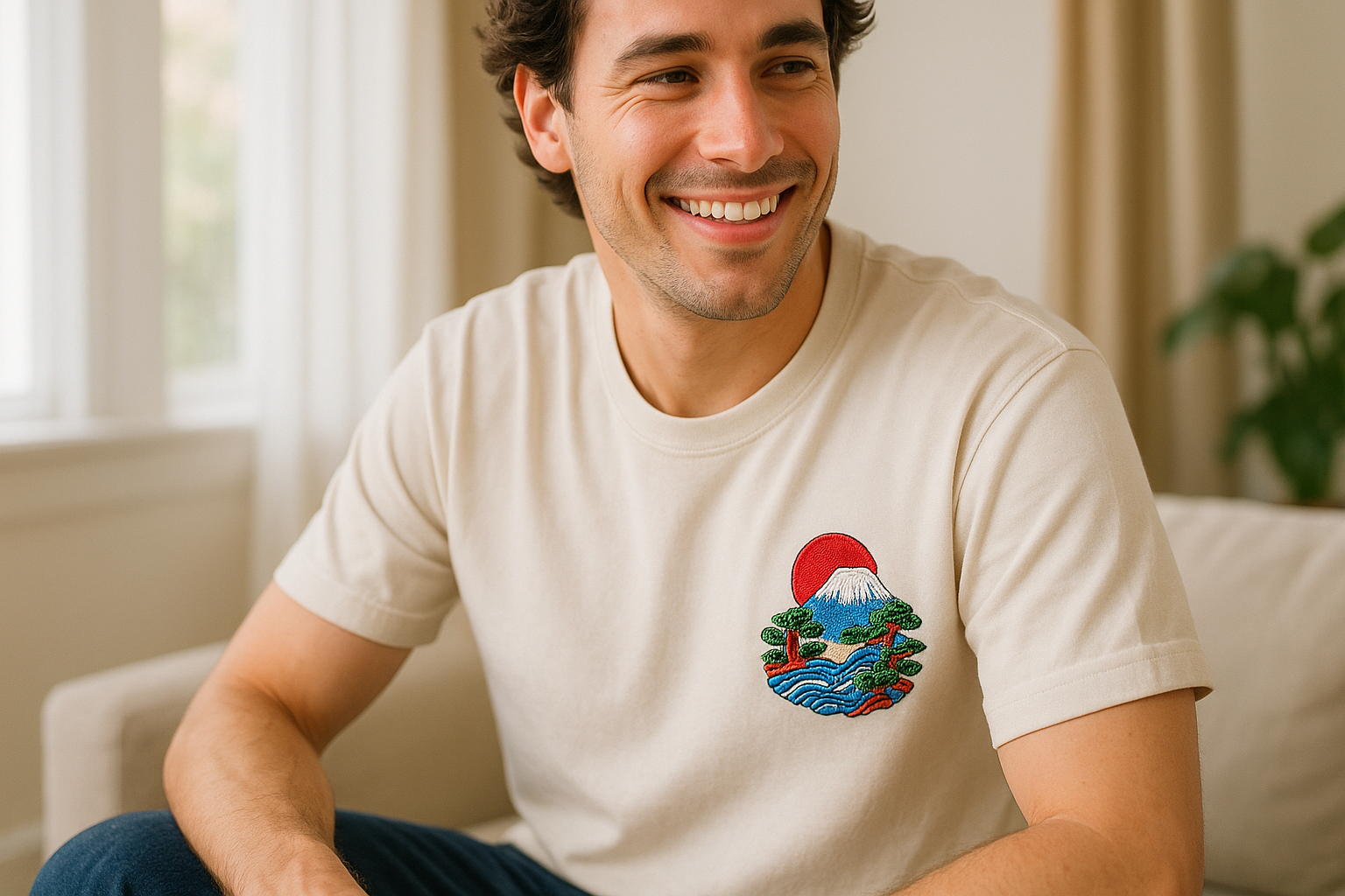 Embroidered t-shirts with stitched business logos