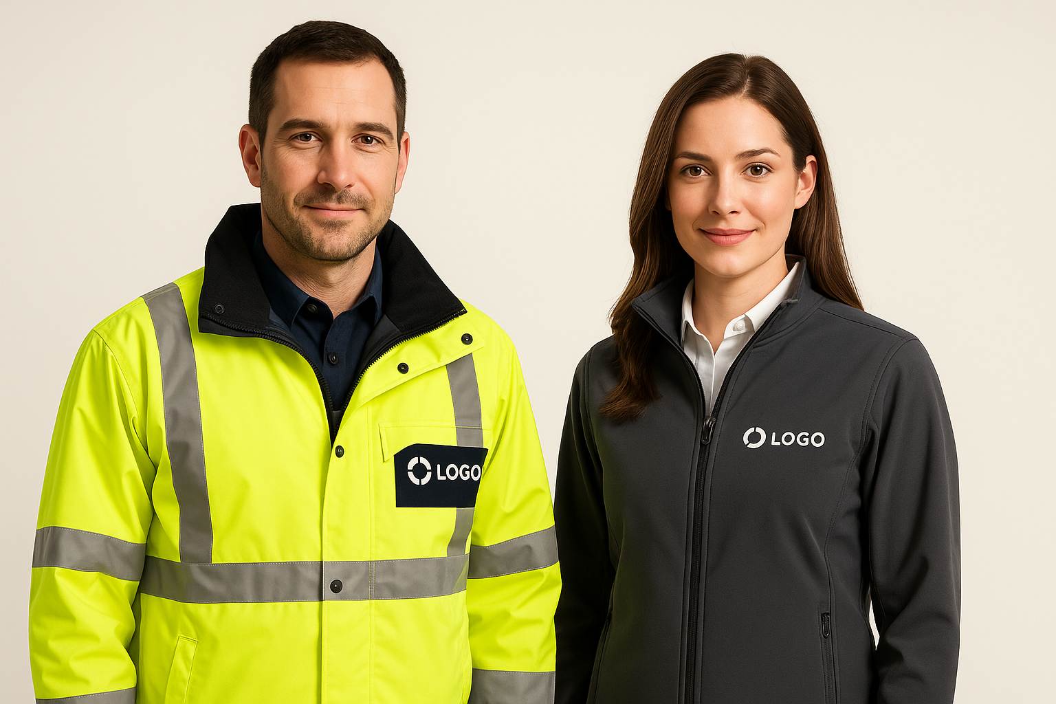 Worker in reflective safety vest – custom hi-vis workwear clothing